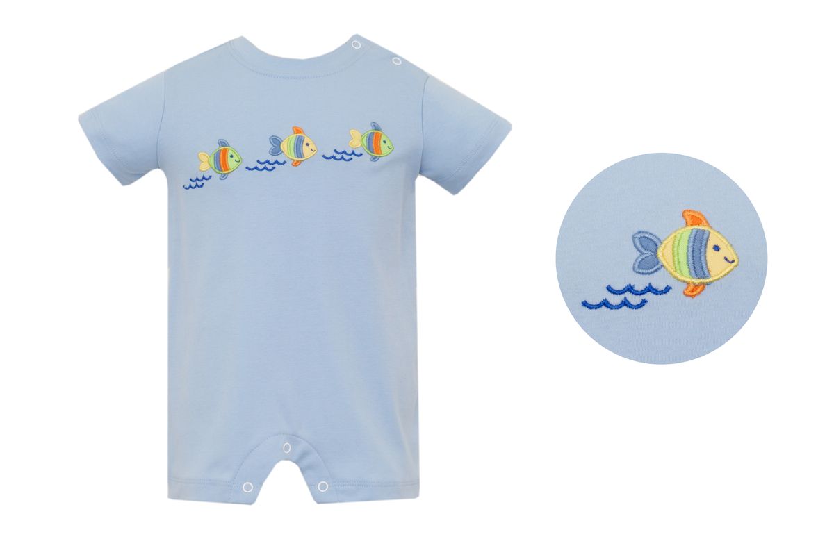 Colorful Fish - Boys Knit Shortall