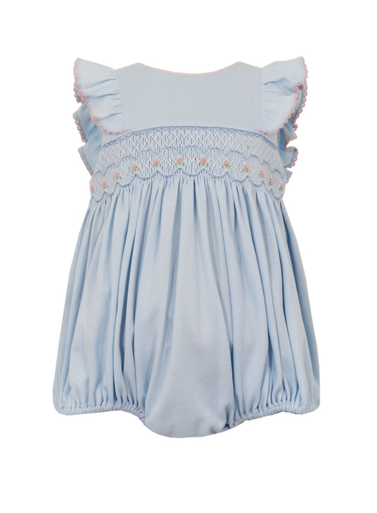 Lucia Bubble-Lt blue w/ pink smocking