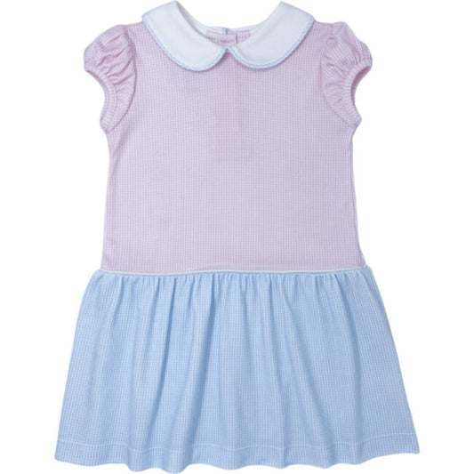 Dolly Dress-Blue/Pink Minigingham