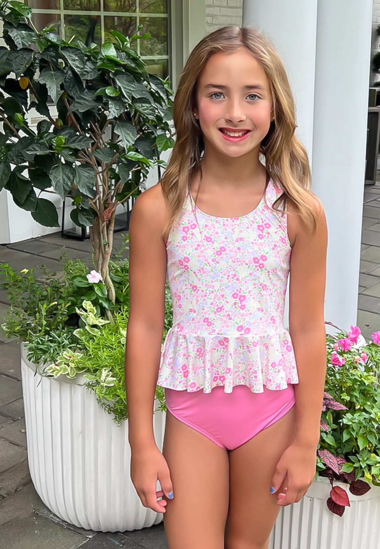 Breanne - Floral Peplum Swimsuit - $20 – Rad Swim