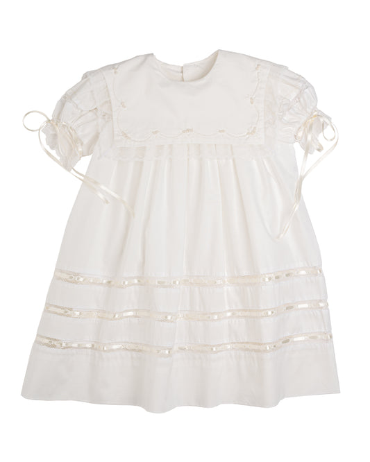 Elle A Dress-White Batiste,Ecru Embroidery
