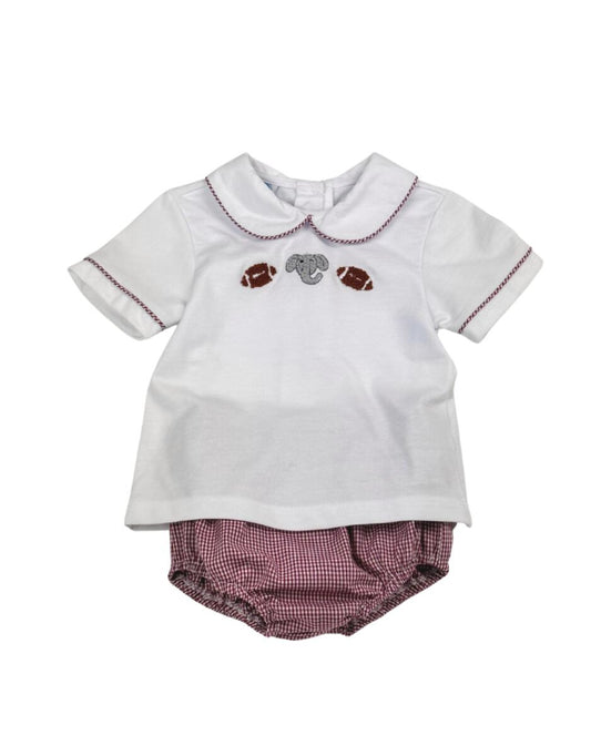 Crimson Elephant French Knot Boys Diaper Set