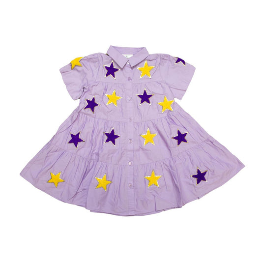 Purple And Yellow Chenille Star Dress