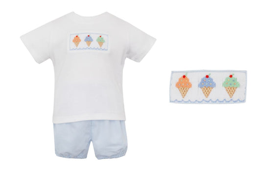 Ice Cream Cones Boy Bloomer/Short Set