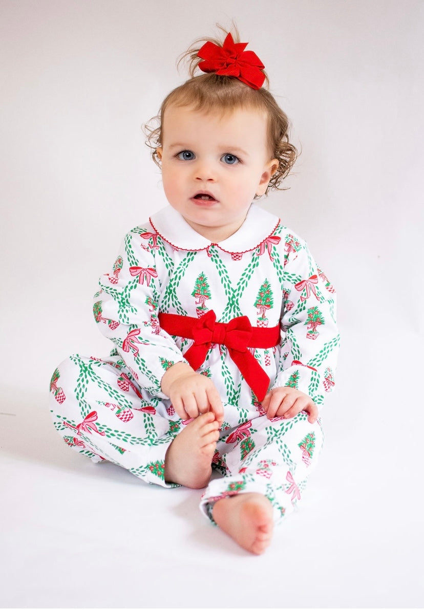 Maddie & Connor Holiday Trellis Romper