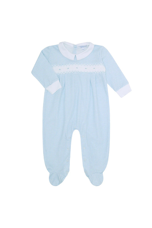 Gingham Smocked Footie