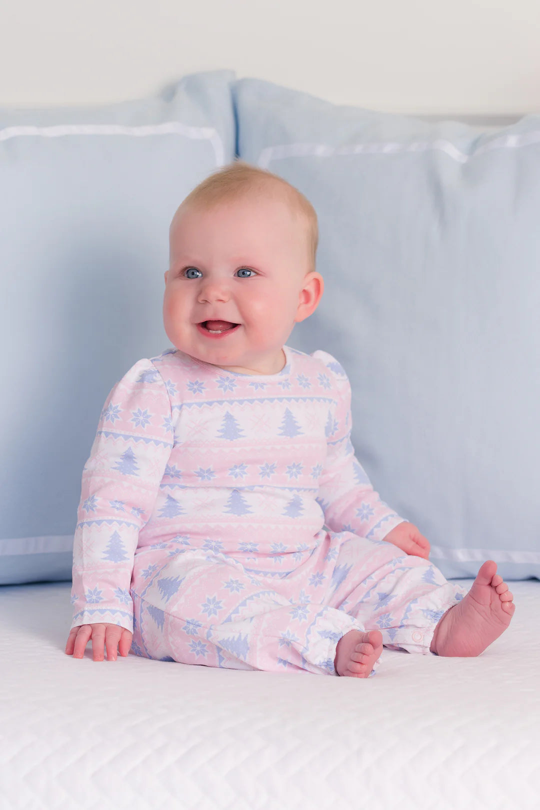 Long Sleeve Penny's Playsuit - Fairisle Flurries (Pink)