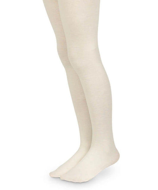 Cotton seamless tights-Ivory