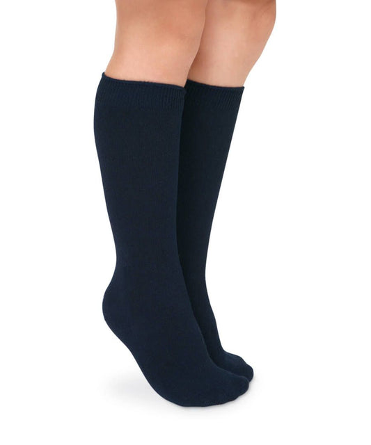 Cotton knee high socks- Navy- 2 pack