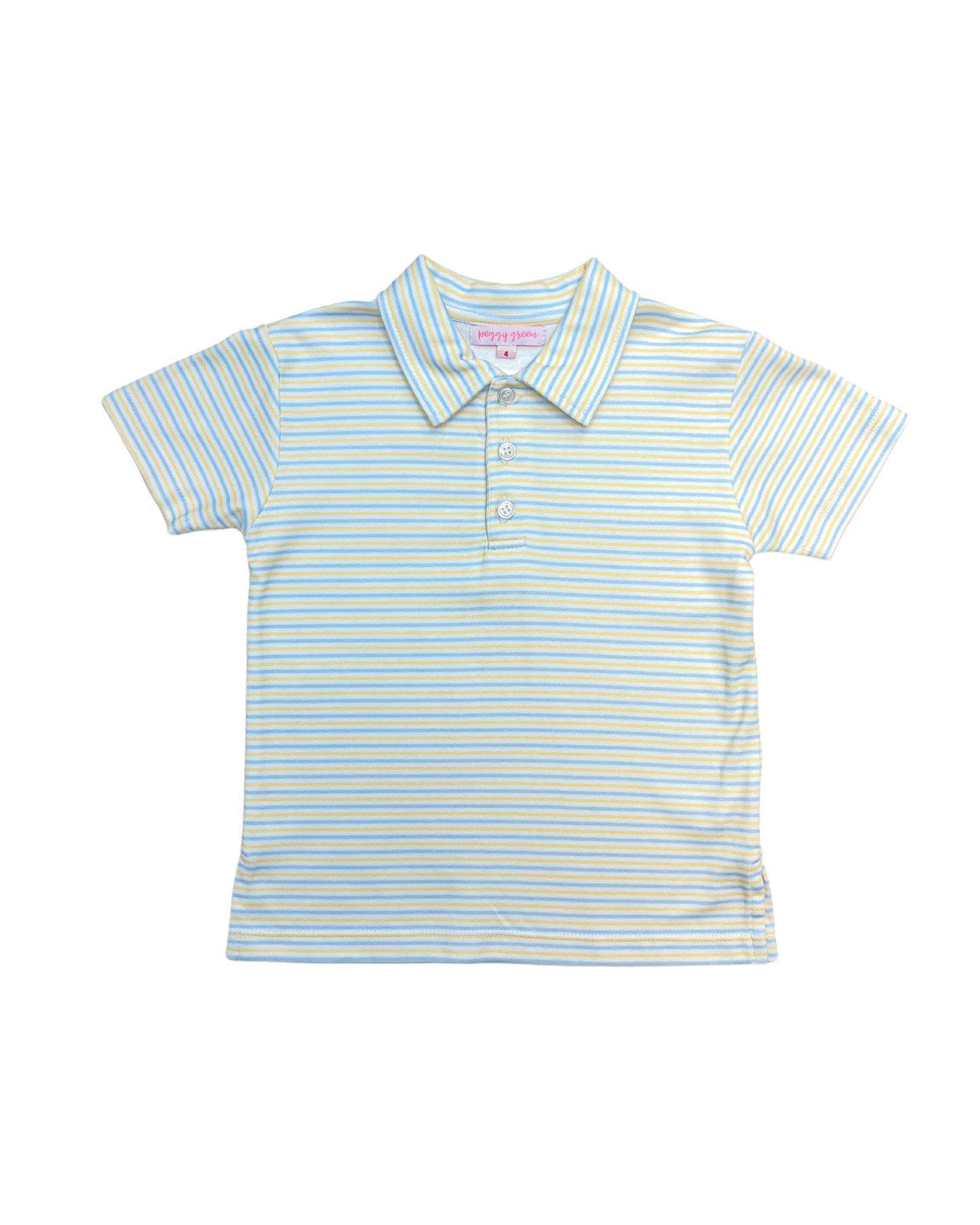 Stripe Knit Polo - Yellow & Blue