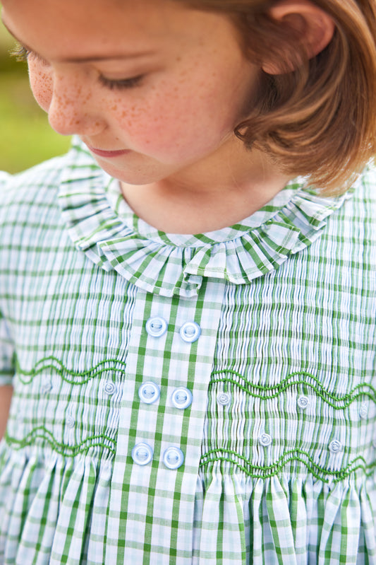 Smocked Bridget Dress - Leland Plaid