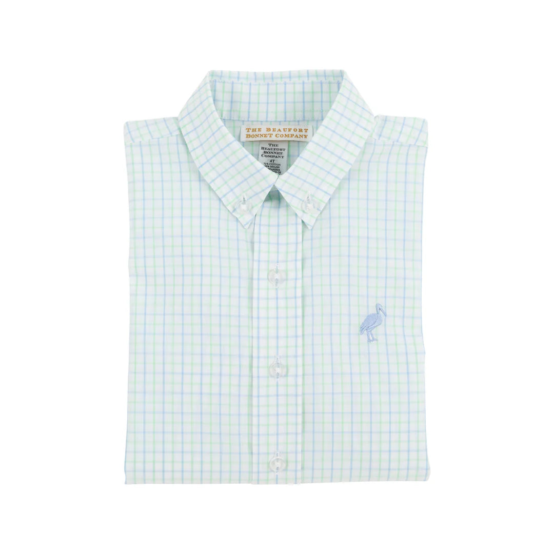 Deans List Dress Shirt - Sea Island Seafoam Beale Street Blue