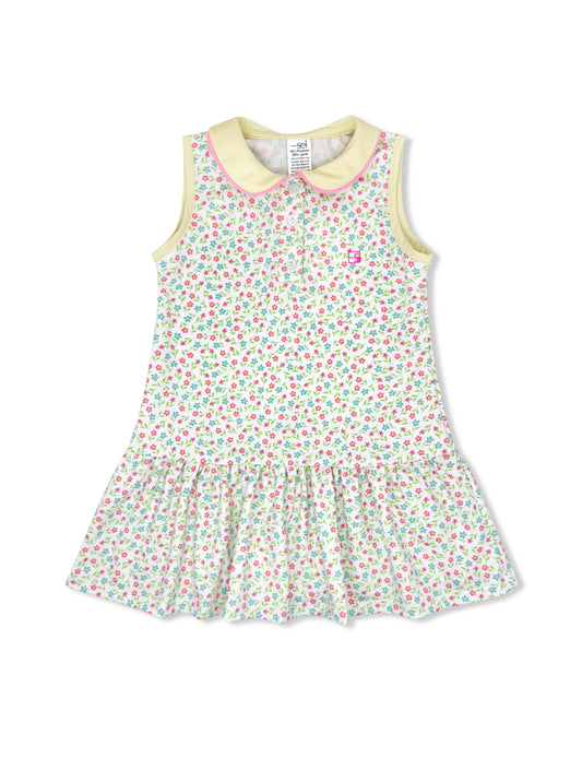 Darla Dress - Petal Pop Floral, Sunshine Yellow, Flamingo Pink