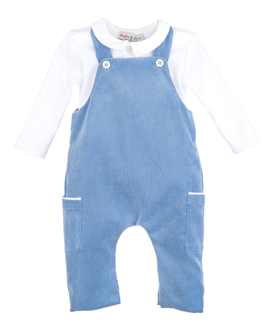 Autumn Blue Suede Overall Set