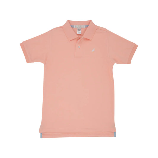 Prim and Proper Polo SS-Pima Pompano Peach/Multicolor