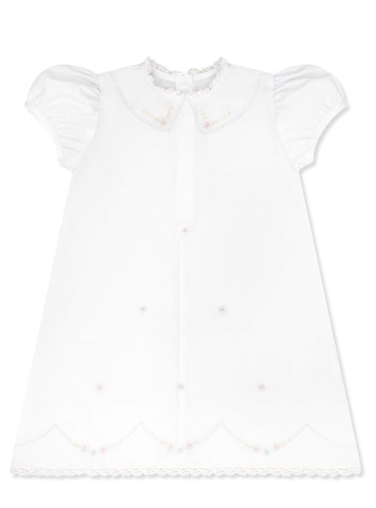 Ashtyn Dress - Blessings White with Blue Details