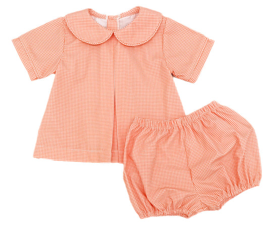 Rory Diaper Set - Orange Gingham