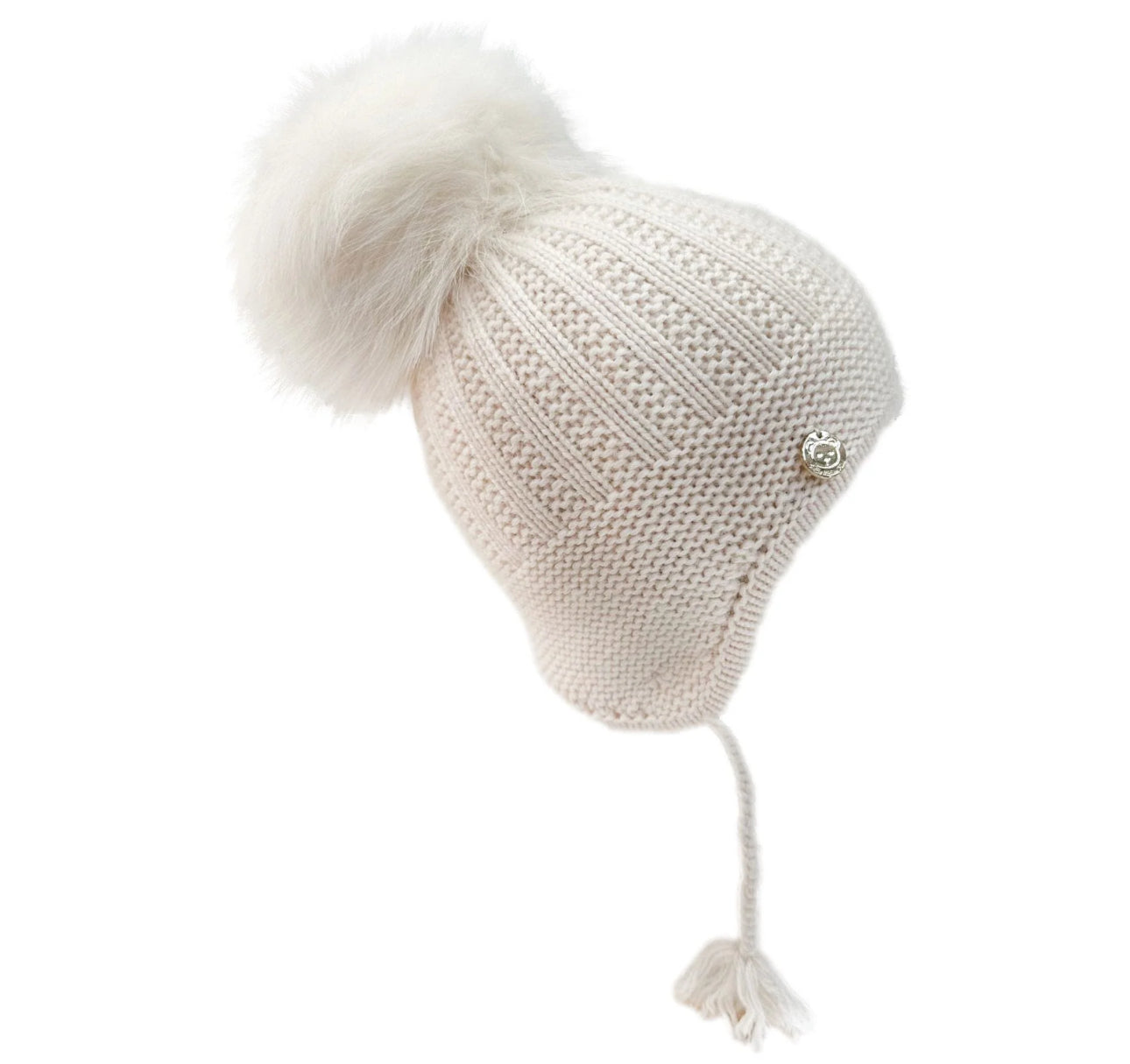 Cashmere Aviator Hat - Cream Beige