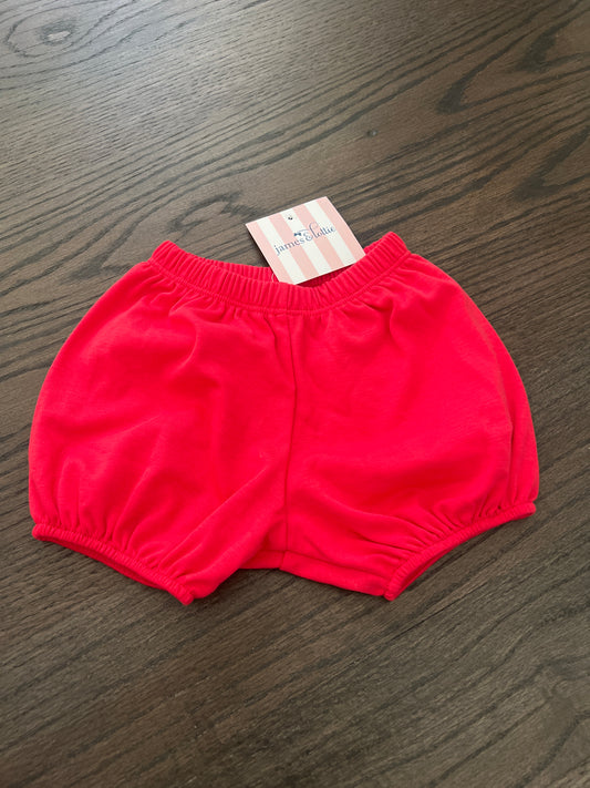 James and Lottie Knit Bloomer Shorts-Boys-Red