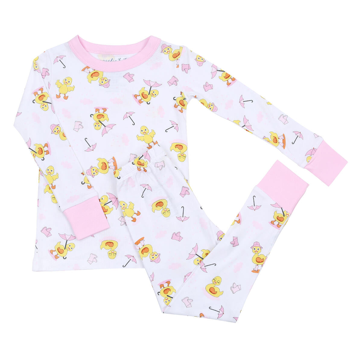 Puddleducks Pink Long Pajamas - Pink