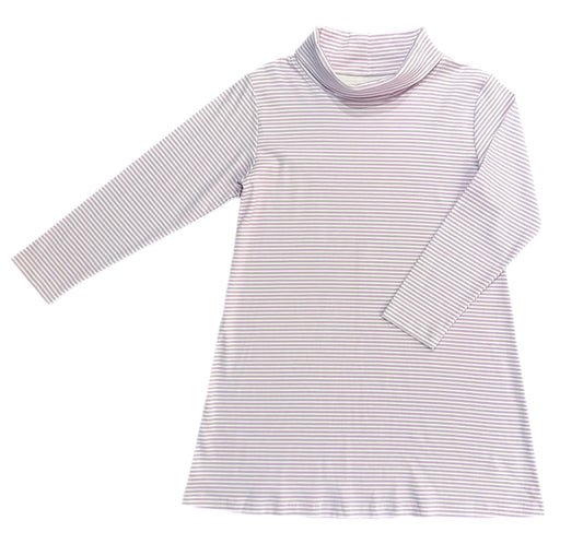 Lanier Turtleneck Dress - Lavender Stripe