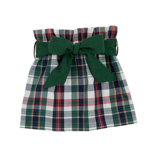 Beasley Bow Skirt - Field Park Plaid/Grier Green