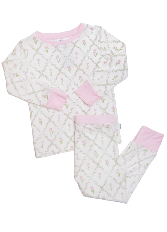 Pajama Set 2 Piece - Flower Trellis Pajama