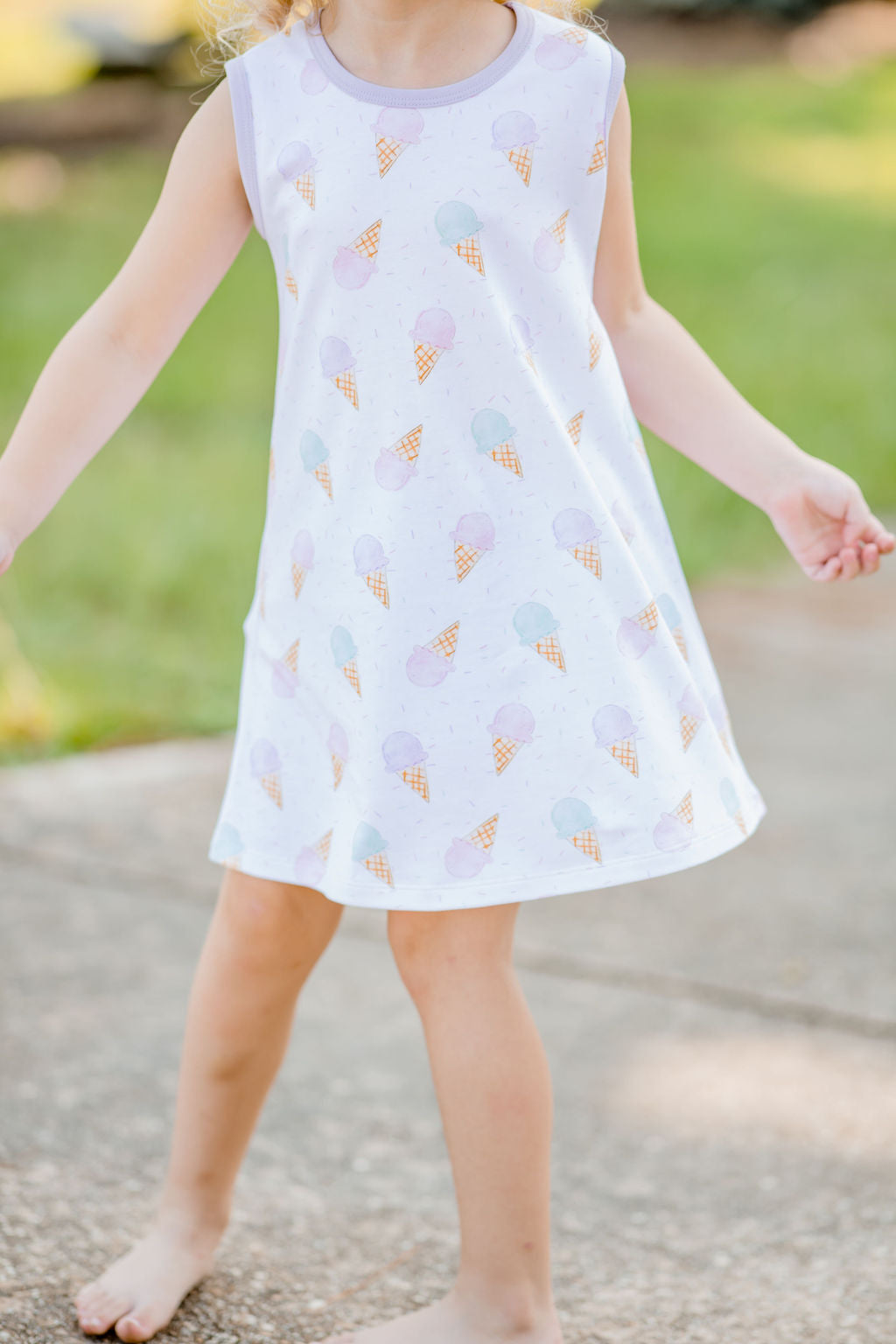 Madison Sleeveless Dress-Ice Cream