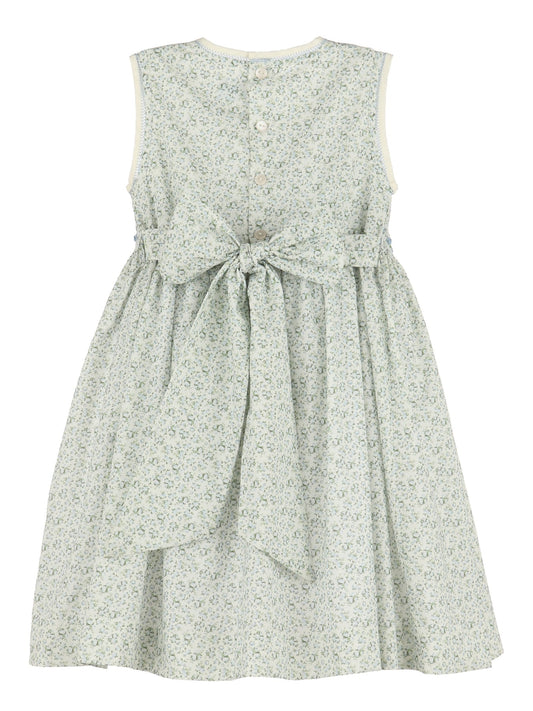 Tea Roses Smock Dress - Blue