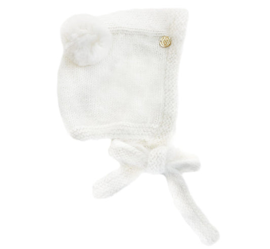 White Cashmere Teddy Hat