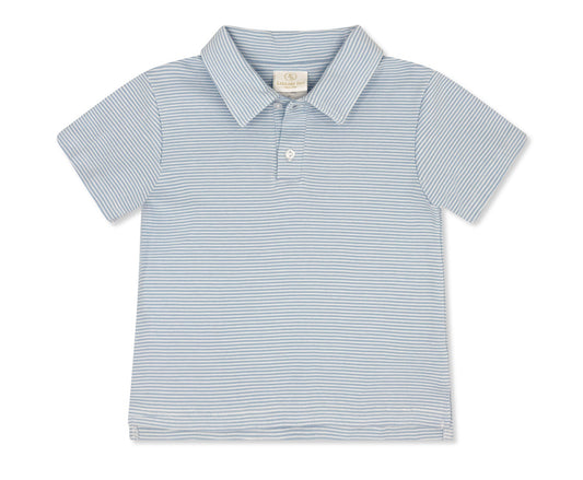 Parker Polo - Seaside Blue Ministripe