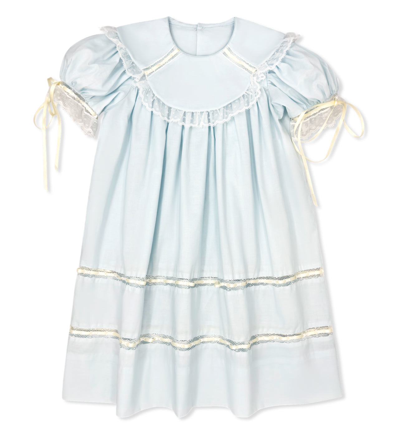 Donahue Dress - Blessings Blue/ Ecru