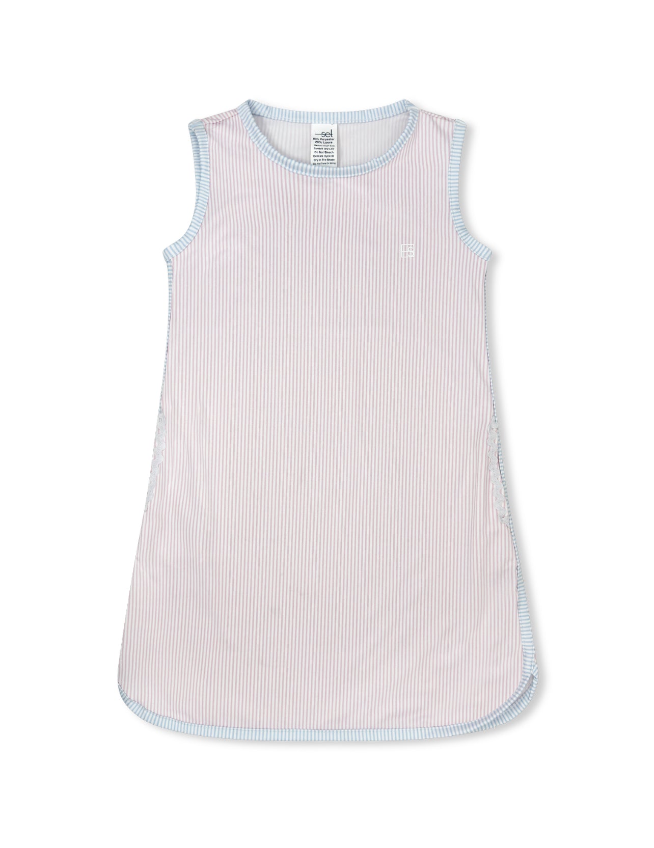 Tinsley Tennis Dress - Cotton Candy Pink Ministripe, Pure Coconut