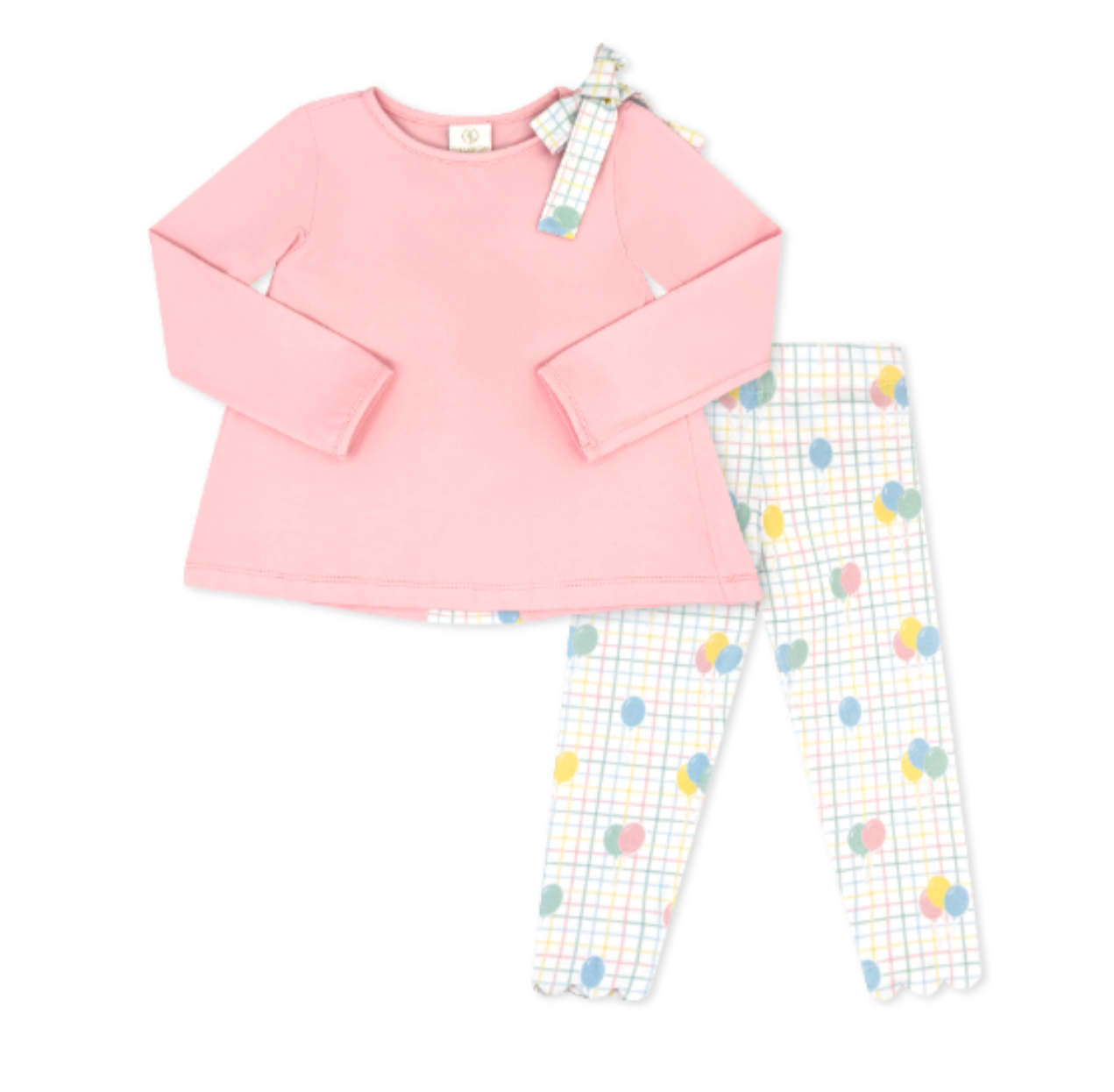 Madeline Legging Set - Pensacola Pink, Party Time Balloon Plaid