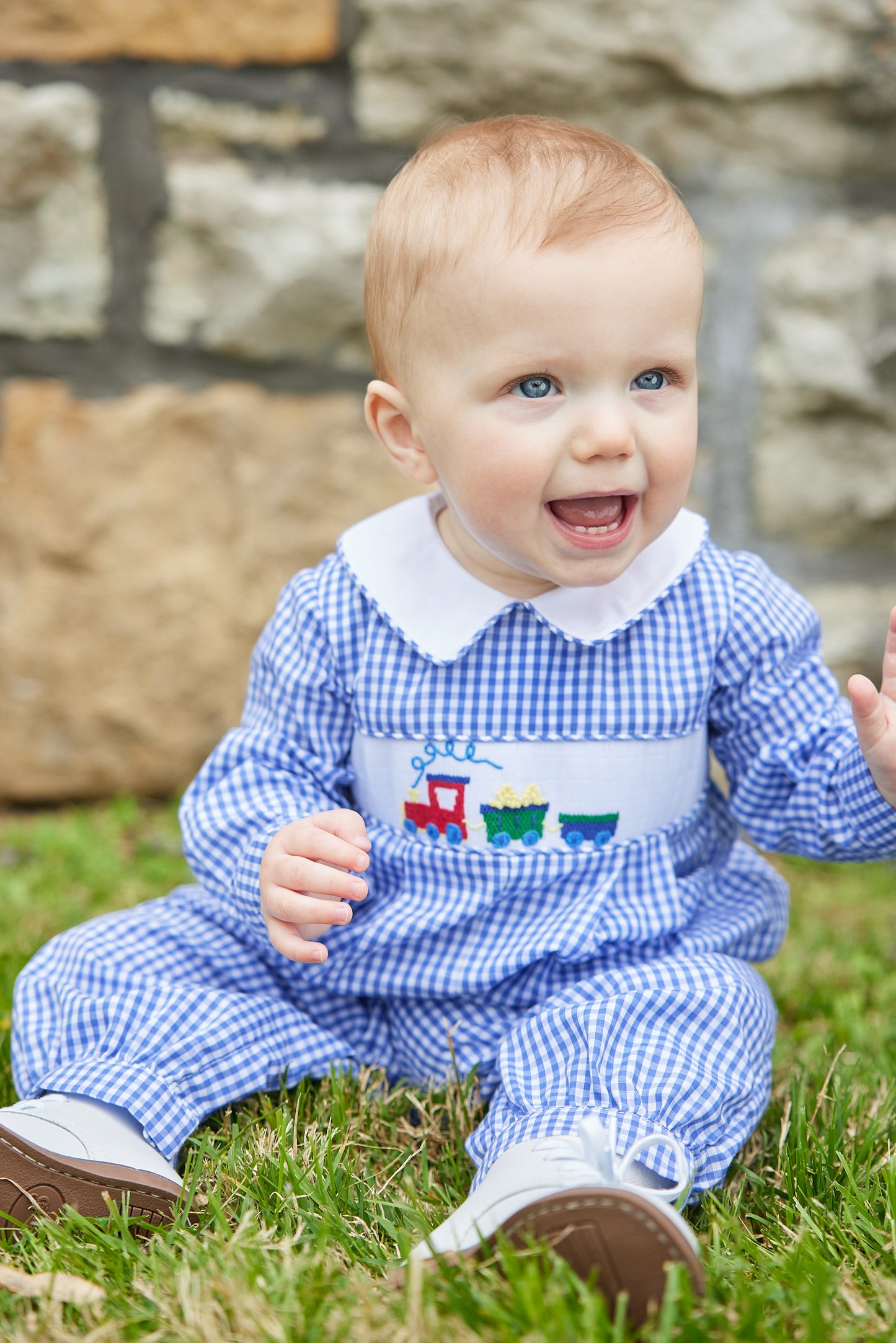 Chest Smocked Romper - Train