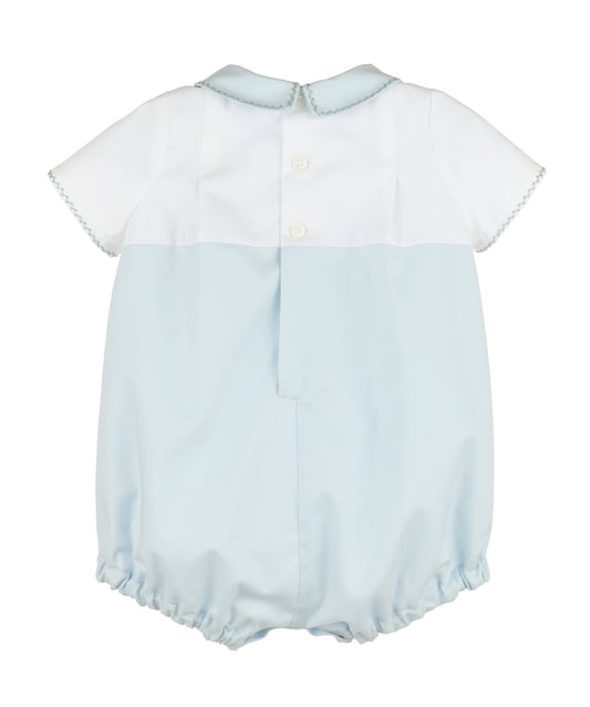 Stitched Bib Boy Bubble-White/Bl