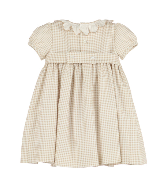 Cottagecore Smocked Dress-Beige