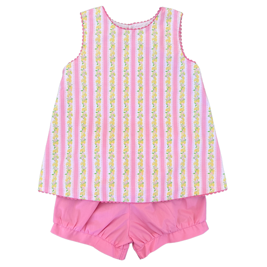 Tally Tulip Banded Shorts Set - Sorrento Sunshine Lemon