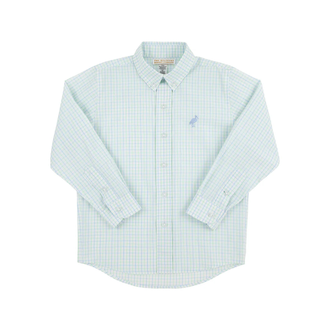 Deans List Dress Shirt - Sea Island Seafoam Beale Street Blue