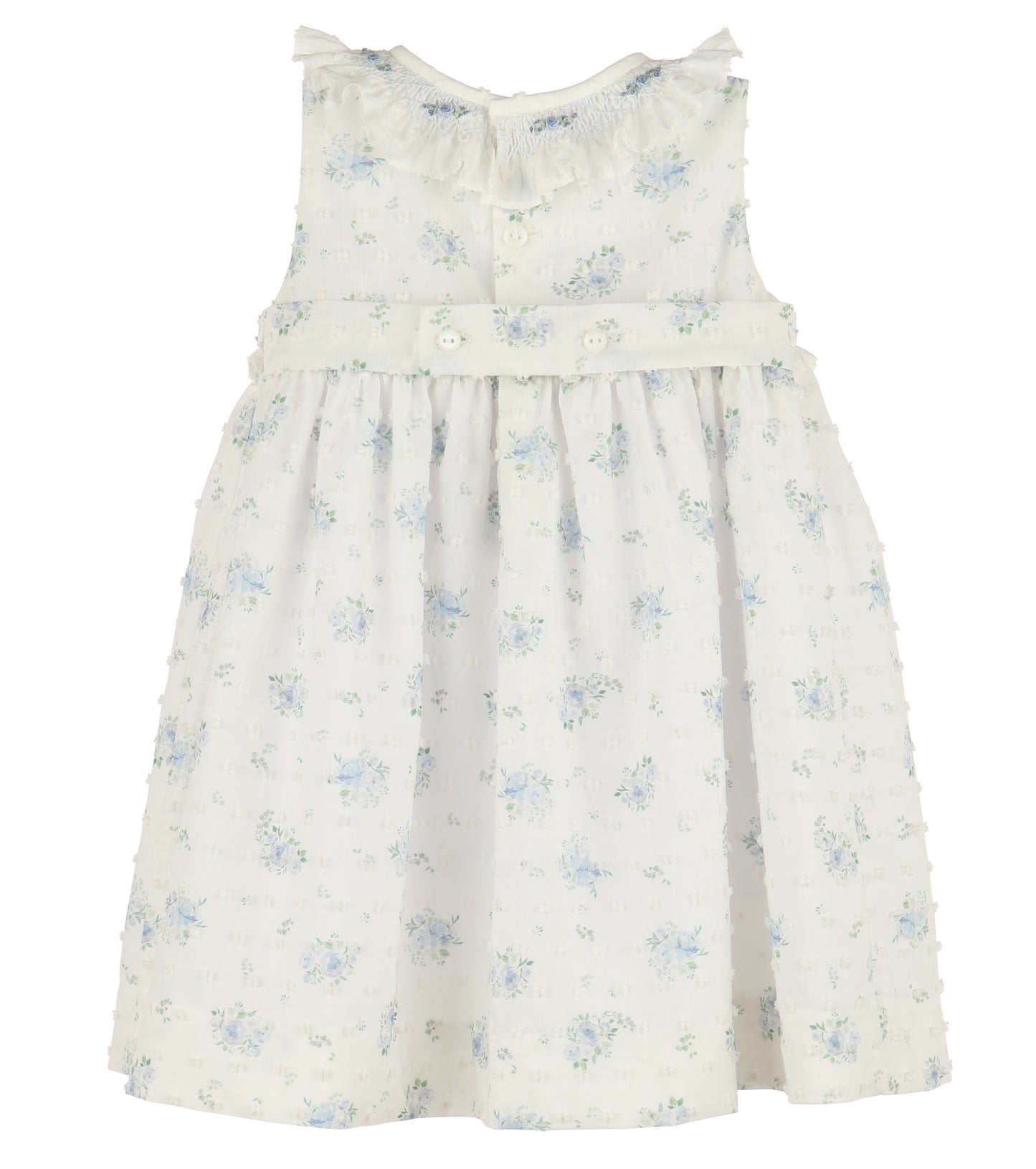 Swiss Floral Smock Dress,  Blue