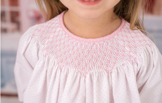 Betsy Gathered Pant Set - Precious Pink Bitty Dot