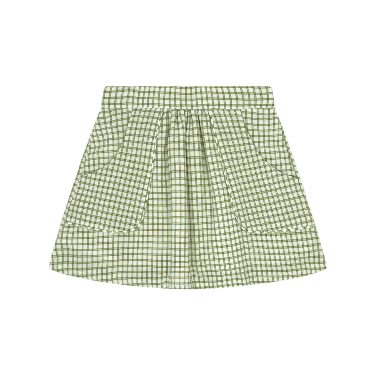 Isabella Skirt- Green Windowpane
