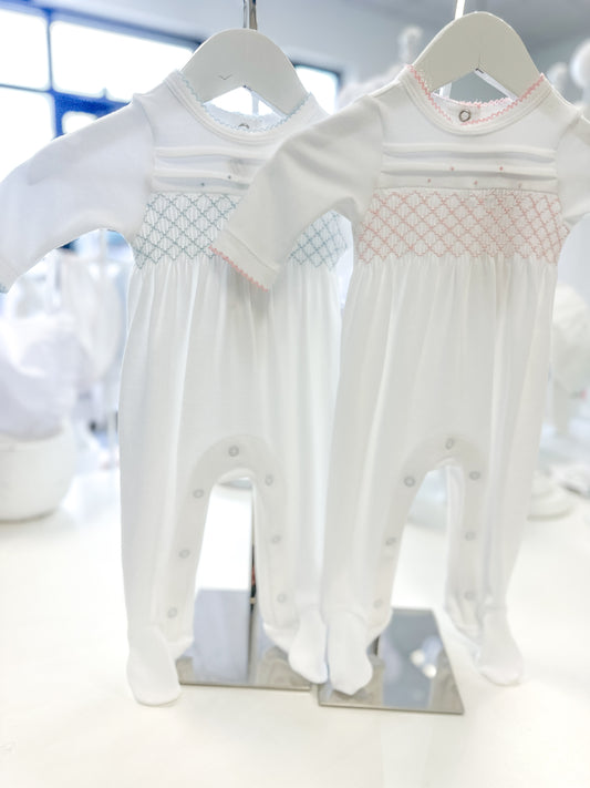 Christopher Footie - White/Light Blue
