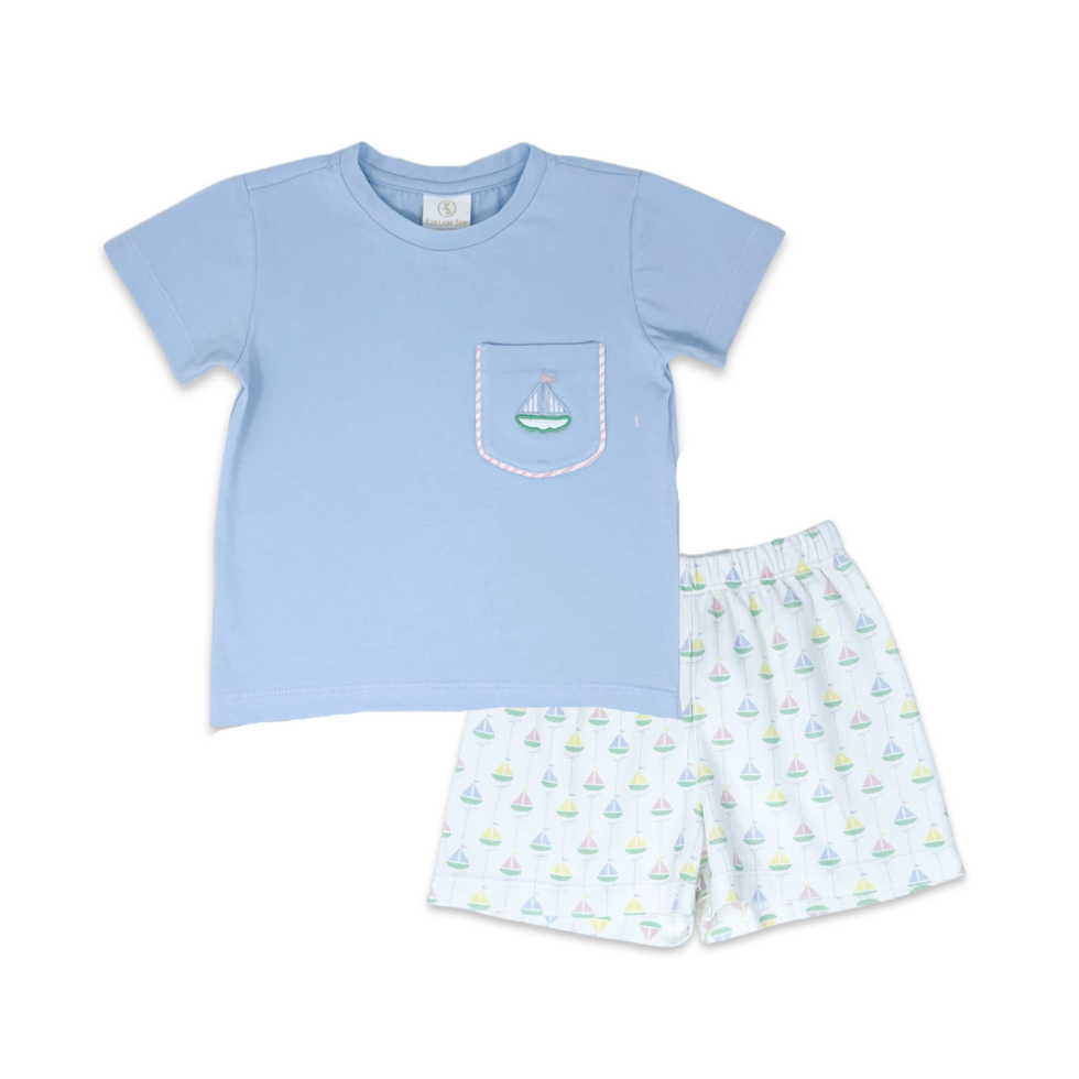 Charlie Short Set - Bluffton Blue, Seaside Sailboat