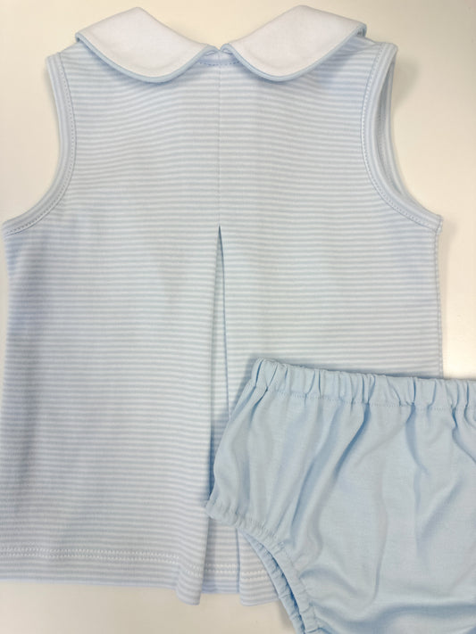 Collier Diaper Set - Seaside Blue Ministripe, Dallas Blue