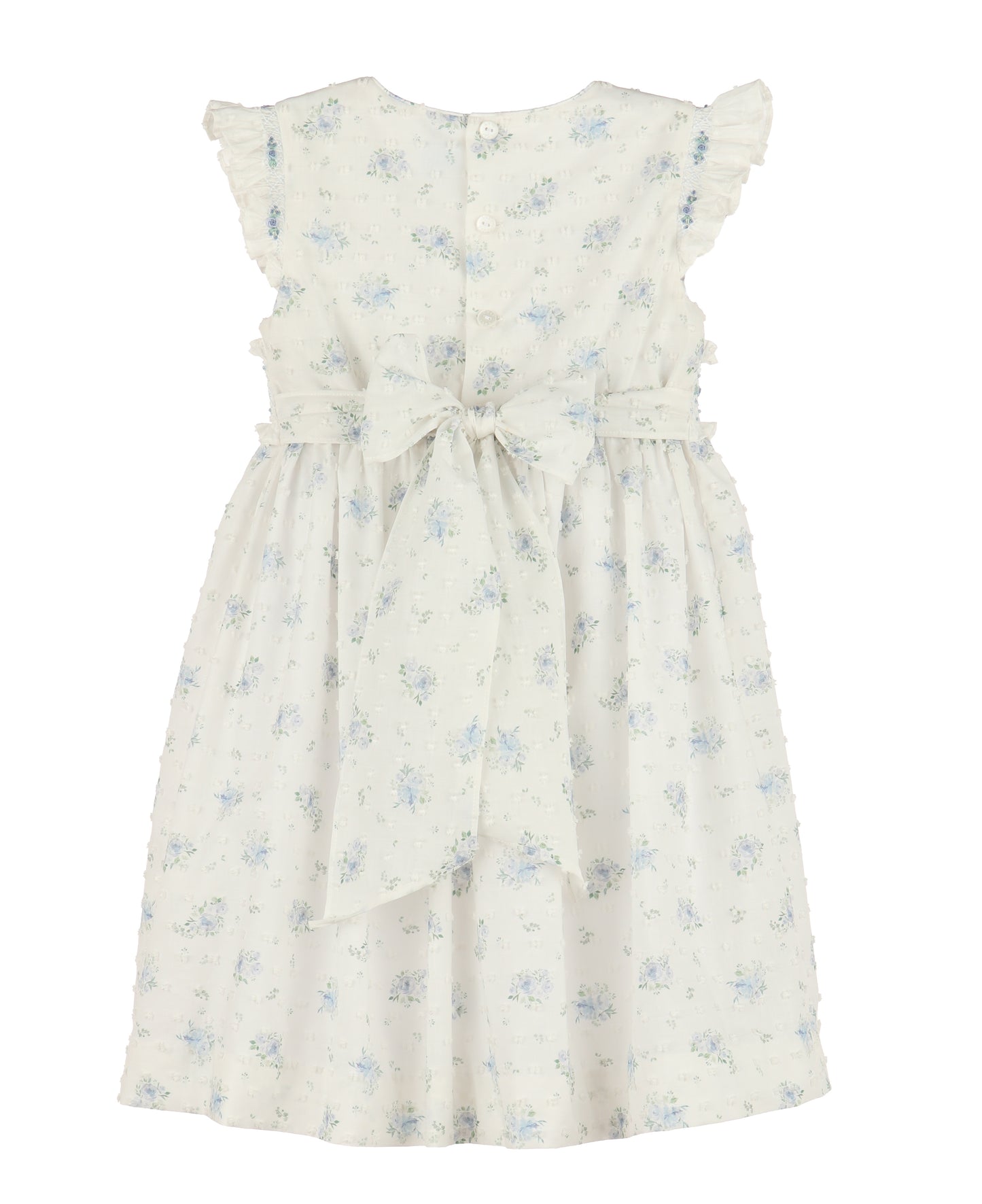 Swiss Floral Flutter Dress,  Blue