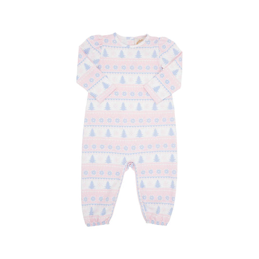 Long Sleeve Penny's Playsuit - Fairisle Flurries (Pink)