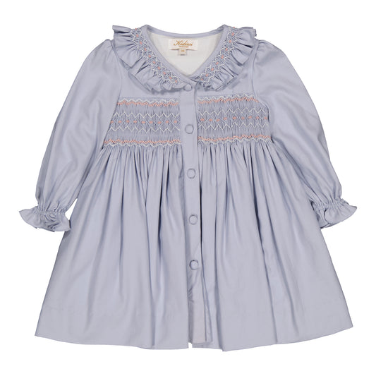 Adeline Smocked Dress Artic Blue