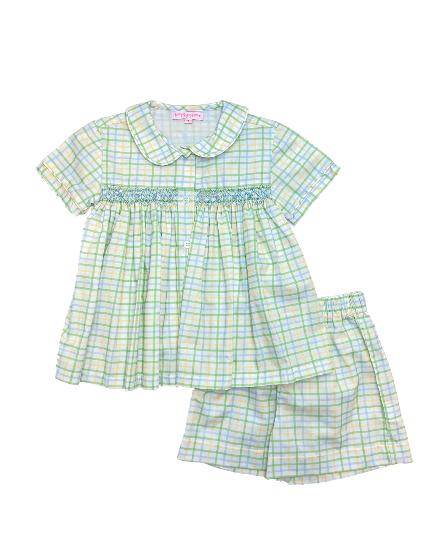 Smocked Rhys Short Set - Marche Plaid