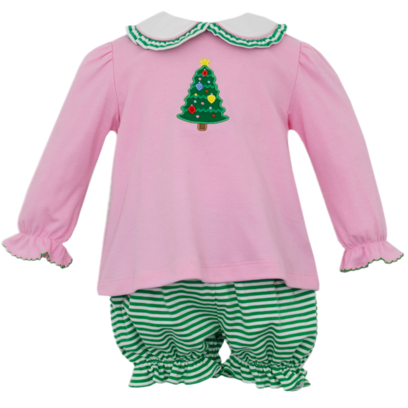 Pink Christmas Bloomer Set